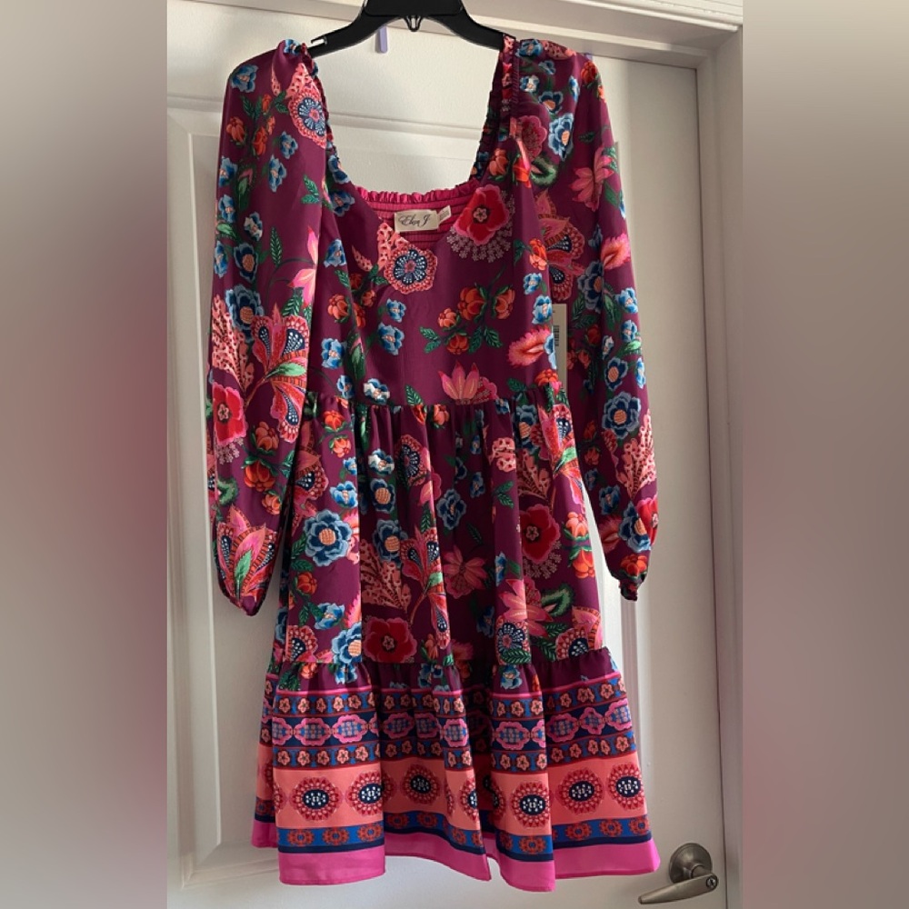 Eliza J Floral Longsleeve Fit&Flare dress